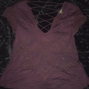 Lace up back shirt
